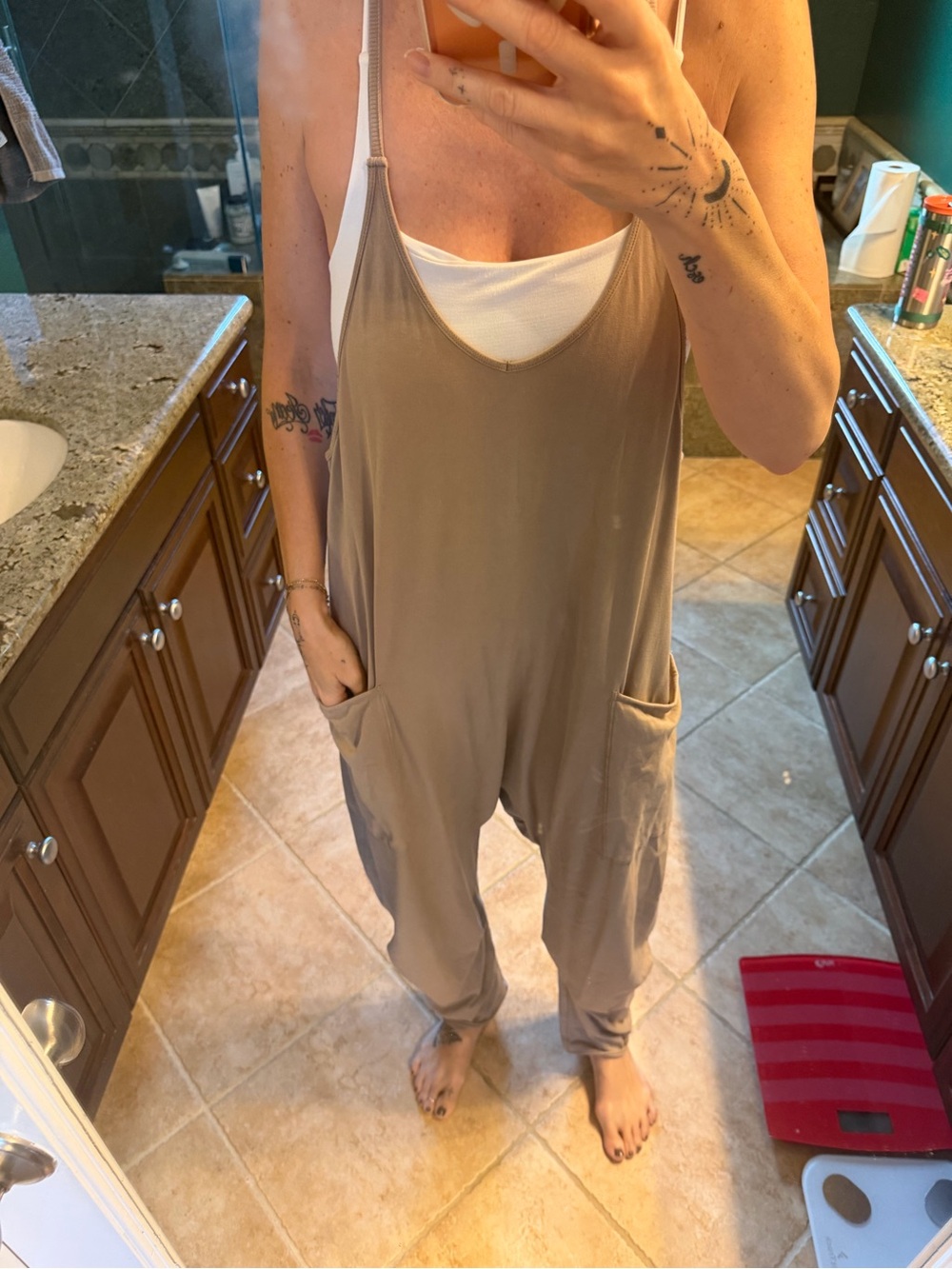 Free People Movement Hot Shot Onesie Size Small Taupe